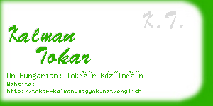 kalman tokar business card